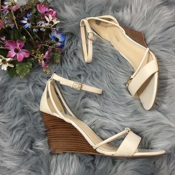 Nine West Shoes - Nine West Nude Fastness Ankle Strap Wedge Sandal